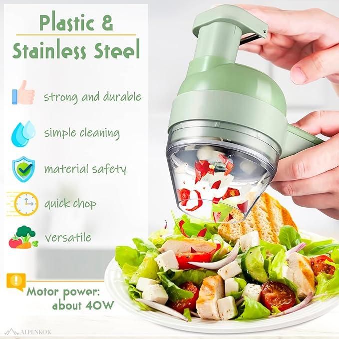 ChopMate: 4 in 1 Portable Electric Vegetable Cutter Set